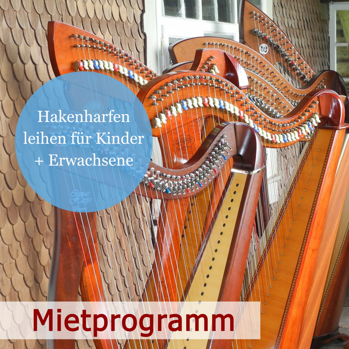 Mietprogramm, Leihharfen Klangwelt Harfe